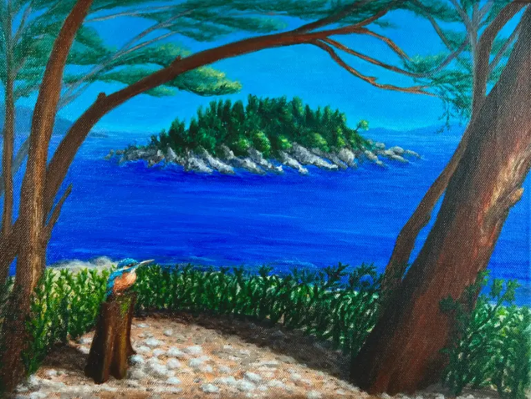 Dream Island - Acrylic painting on canvas, 30x40 cm